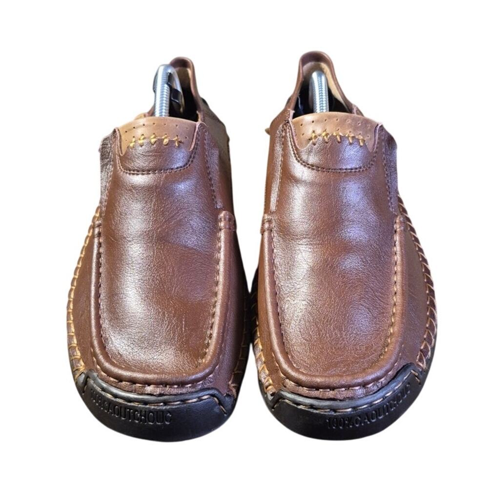 Caoutchouc Brown Leather Men's Loafers Casual Driving Size 44/10